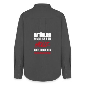 Naturally to Hell – Personnel Entrance - Women's Oxford Shirt - anthracite - Back - AI Model Female 172 light (172cm)