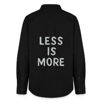 Less Is More - Frauen Oxford Hemd - Schwarz - Hinten - AI Model Female 172 light (172cm)