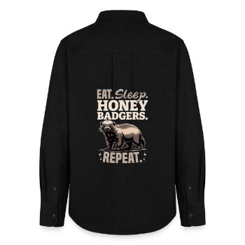 Funny Honey Badger - Frauen Oxford Hemd - Schwarz - Hinten - AI Model Female 172 light (172cm)