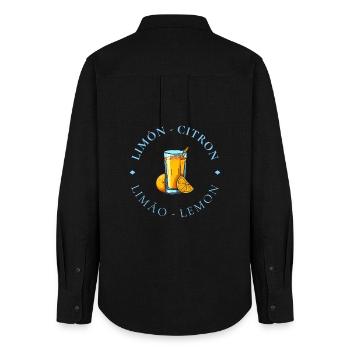 Lemonade Citrus Circle Logo - Women's Oxford Shirt - black - Back - AI Model Female 172 light (172cm)
