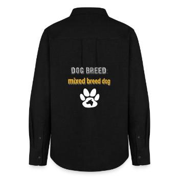 Dog breed: mixed breed dog, dog sayings - Women's Oxford Shirt - black - Back - AI Model Female 172 light (172cm)