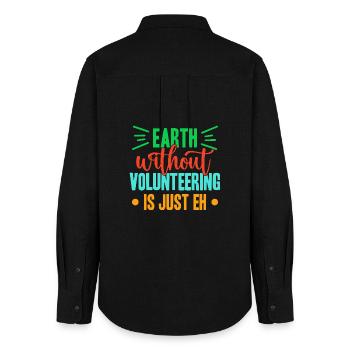 Volunteer Appreciation Earth Without Is Just Eh - Frauen Oxford Hemd - Schwarz - Hinten - AI Model Female 172 light (172cm)