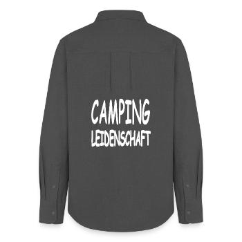 Camping - Chemise Oxford Femme - charbon - Dos - AI Model Female 172 light (172cm)