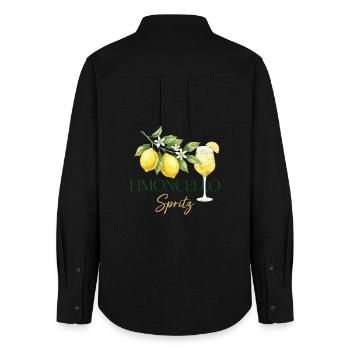 Limoncello Spritz – Boisson d’été au citron - Chemise Oxford Femme - noir - Dos - AI Model Female 172 light (172cm)