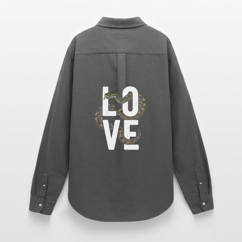 Königspython Schlangen LOVE Terrarium Python Frauen Oxford Hemd