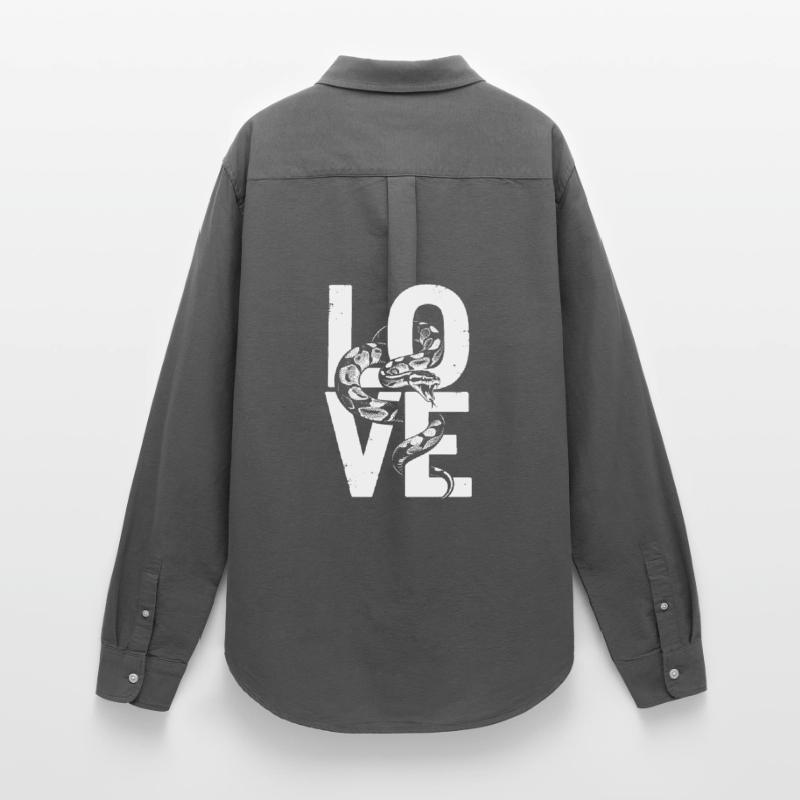 Königspython Schlangen LOVE Terrarium Python Frauen Oxford Hemd