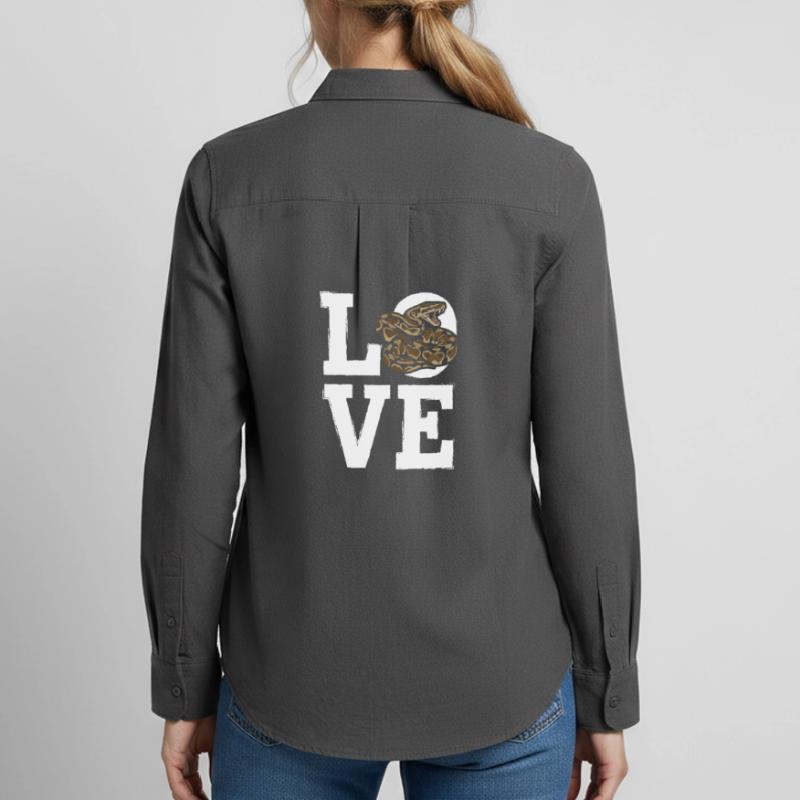 King Python Snakes LOVE Terrarium Python Women's Oxford Shirt