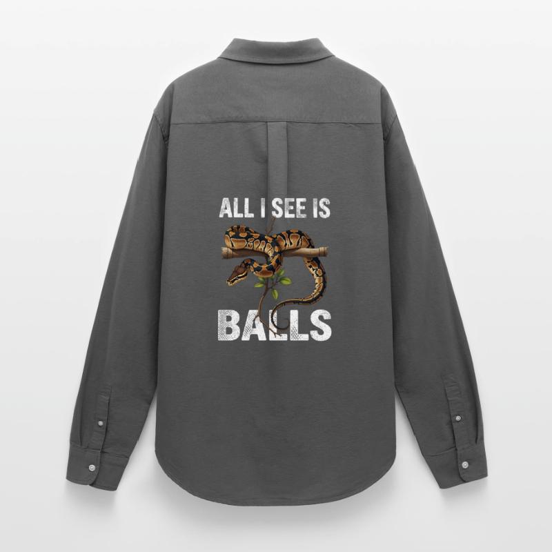 Königspython Schlangen Liebhaber Terrarium Python Frauen Oxford Hemd