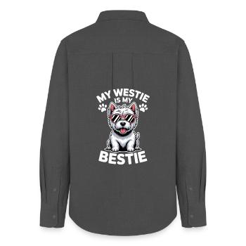 West Highland White Terrier Saying Westie Gift - Women's Oxford Shirt - anthracite - Back - AI Model Female 172 light (172cm)