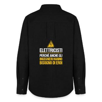 Gift Master Electricity Engineers - Women's Oxford Shirt - black - Back - AI Model Female 172 light (172cm)