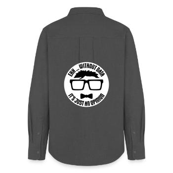 Without Data It's Just An Opinion Statistik Nerd - Frauen Oxford Hemd - Anthrazit - Hinten - AI Model Female 172 light (172cm)