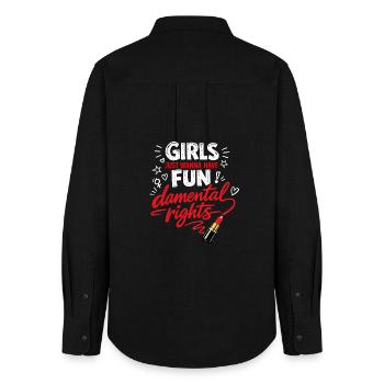 Fund-damental Rights – Strong Women's Statement - Women's Oxford Shirt - black - Back - AI Model Female 172 light (172cm)