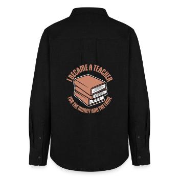 Je suis devenu professeur pour le logo de blague sur l’argent et la célébrité - Chemise Oxford Femme - noir - Dos - AI Model Female 172 light (172cm)