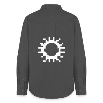 Cell Virus Pixel Outline - Women's Oxford Shirt - anthracite - Back - AI Model Female 172 light (172cm)