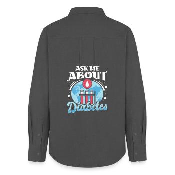 Diabetes type 1 diabetic - Women's Oxford Shirt - anthracite - Back - AI Model Female 172 light (172cm)