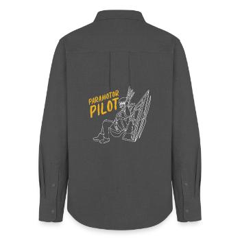 Gleitschirm Gleitsegelfliegen Paragliding - Frauen Oxford Hemd - Anthrazit - Hinten - AI Model Female 172 light (172cm)