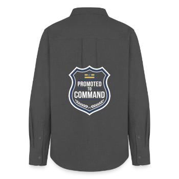 Polizeileutnant Polizeileutnant Dienstgrad Lt - Frauen Oxford Hemd - Anthrazit - Hinten - AI Model Female 172 light (172cm)