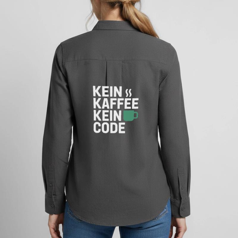 No Coffee No Code Programmer Computer Scientist Women's Oxford Shirt