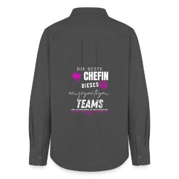 beste Chefin einzigartiges Team Chefin geschenke - Chemise Oxford Femme - charbon - Dos - AI Model Female 172 light (172cm)