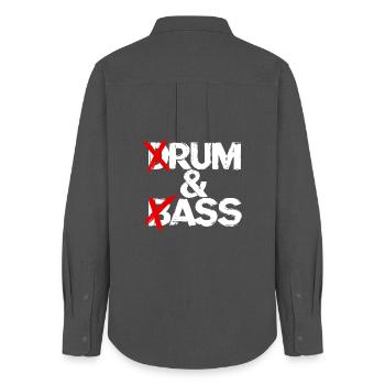 Drum & Bass / Rum & Ass Drummer Band Music - Women's Oxford Shirt - anthracite - Back - AI Model Female 172 light (172cm)