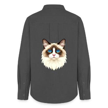 Ragdoll Katze Ragdollkatze Cat Süße Ragdoll Katzen - Frauen Oxford Hemd - Anthrazit - Hinten - AI Model Female 172 light (172cm)