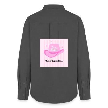 Junggesellinnenabschied JGA T-Shirt & Hoodie Bride - Frauen Oxford Hemd - Anthrazit - Hinten - AI Model Female 172 light (172cm)