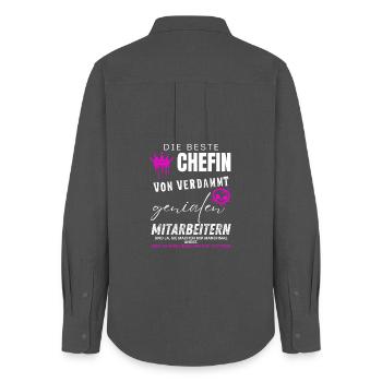 Meilleur patron d’employés incroyables - Chemise Oxford Femme - charbon - Dos - AI Model Female 172 light (172cm)