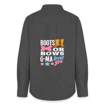 Boots or bow granny loves you - Women's Oxford Shirt - anthracite - Back - AI Model Female 172 light (172cm)
