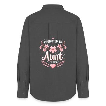 Tante 2026 Tante 2026 Befördert zu Tante 2026 - Frauen Oxford Hemd - Anthrazit - Hinten - AI Model Female 172 light (172cm)