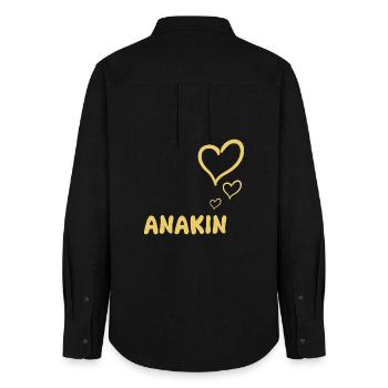 Name: Anakin - Women's Oxford Shirt - black - Back - AI Model Female 172 light (172cm)