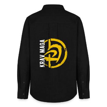 Kravmaga Krav Self Defense Gym GYM - Women's Oxford Shirt - black - Back - AI Model Female 172 light (172cm)