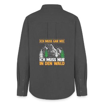 Jagd Jagen Waidmann Jäger - Frauen Oxford Hemd - Anthrazit - Hinten - AI Model Female 172 light (172cm)