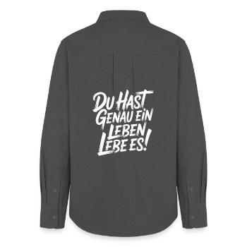 Du hast genau ein Leben - Lebe Es - Frauen Oxford Hemd - Anthrazit - Hinten - AI Model Female 172 light (172cm)