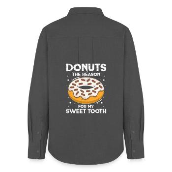 Restauration rapide en donuts - Chemise Oxford Femme - charbon - Dos - AI Model Female 172 light (172cm)