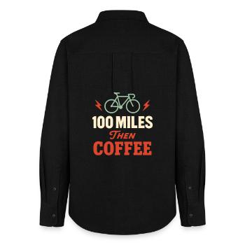 Century Ride 100 miles Cycliste Century - Chemise Oxford Femme - noir - Dos - AI Model Female 172 light (172cm)