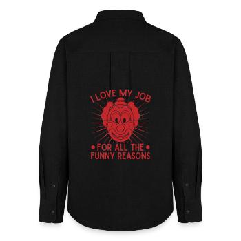 Clown I Love My Job Me Circus Performer Gift Idea - Frauen Oxford Hemd - Schwarz - Hinten - AI Model Female 172 light (172cm)