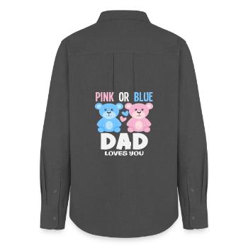 Pink Oder Blau Papa Liebt Dich - Frauen Oxford Hemd - Anthrazit - Hinten - AI Model Female 172 light (172cm)