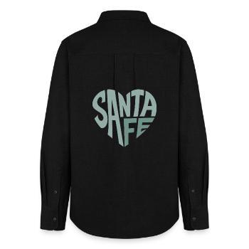 Santa Fe Lettering Heart - Women's Oxford Shirt - black - Back - AI Model Female 172 light (172cm)