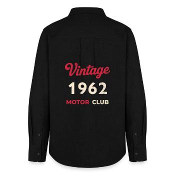 Vintage 1962 Motor Club Retro Geburtsjahr Geschenk - Frauen Oxford Hemd - Schwarz - Hinten - AI Model Female 172 light (172cm)