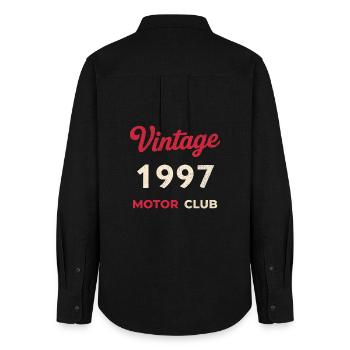 Vintage 1997 Motor Club Retro Birth Year Gift - Women's Oxford Shirt - black - Back - AI Model Female 172 light (172cm)