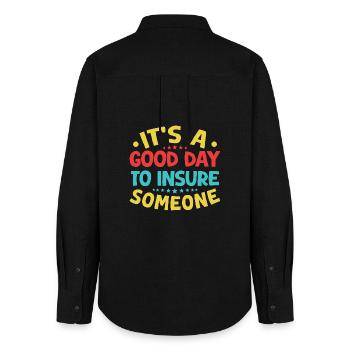 Insurance Agent Good Day To Insure Funny Insurance - Women's Oxford Shirt - black - Back - AI Model Female 172 light (172cm)