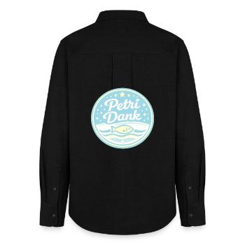 Petri grâce aux vagues de mer - Chemise Oxford Femme - noir - Dos - AI Model Female 172 light (172cm)