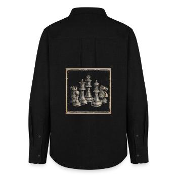 Vintage Schach Design für Schachliebhaber Klassisc - Frauen Oxford Hemd - Schwarz - Hinten - AI Model Female 172 light (172cm)