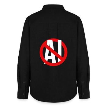 Anti AI Anti Machine Learning Say No to AI Stop AI - Women's Oxford Shirt - black - Back - AI Model Female 172 light (172cm)