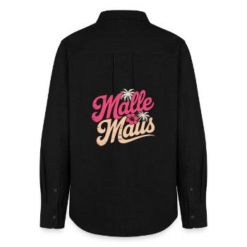 Mallemaus JGA Frauen Mallorca Fan Party Malle Maus - Frauen Oxford Hemd - Schwarz - Hinten - AI Model Female 172 light (172cm)