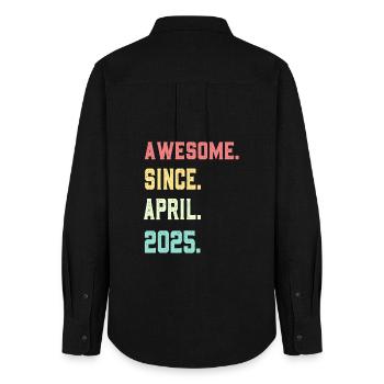 Awesome Since April 2025 - Women's Oxford Shirt - black - Back - AI Model Female 172 light (172cm)