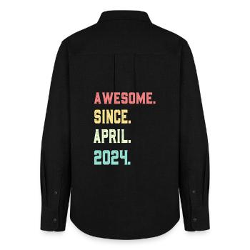 Awesome Since April 2024 - Women's Oxford Shirt - black - Back - AI Model Female 172 light (172cm)