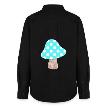 Champignons bleu clair points Points Pépinière Lucky Woodland - Chemise Oxford Femme - noir - Dos - AI Model Female 172 light (172cm)