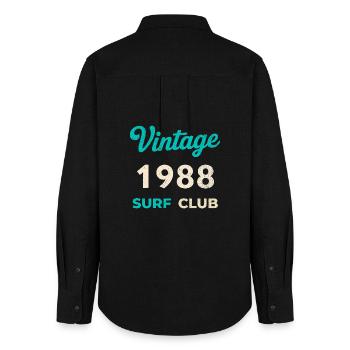 Vintage 1988 Surf Club Retro Geburtsjahr Geschenk - Frauen Oxford Hemd - Schwarz - Hinten - AI Model Female 172 light (172cm)