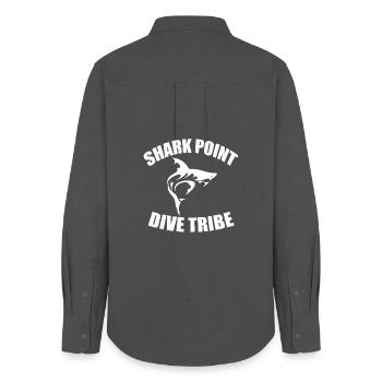 SHARK POINT DIVE TRIBE - Chemise Oxford Femme - charbon - Dos - AI Model Female 172 light (172cm)